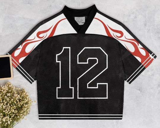 Custom Fire Red Black White Mesh Baseball Jersey, Custom Name and Number, Streetwear Team Jersey