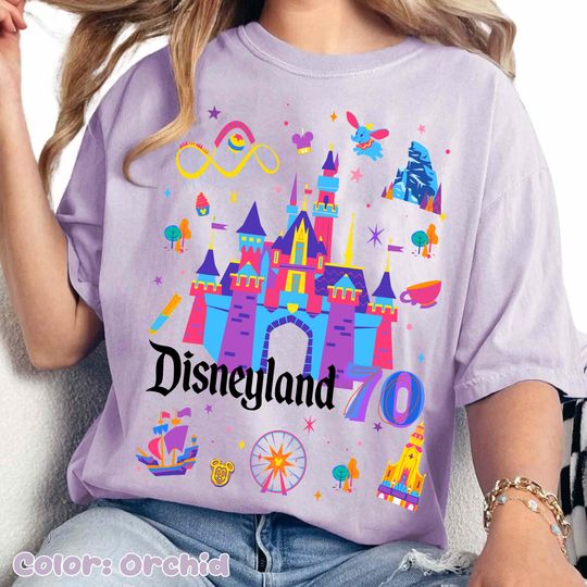 Vintage Disneyland 70th Anniversary Shirt, Sleeping Beauty Castle Tee, Retro Park Icons Graphic, Disneyland Family Trip Matching Shirt 2025