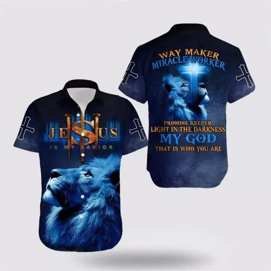 Way Maker Miracle Worked Jesus Hawaiian Shirt 8211 Gifts For Christian Familie