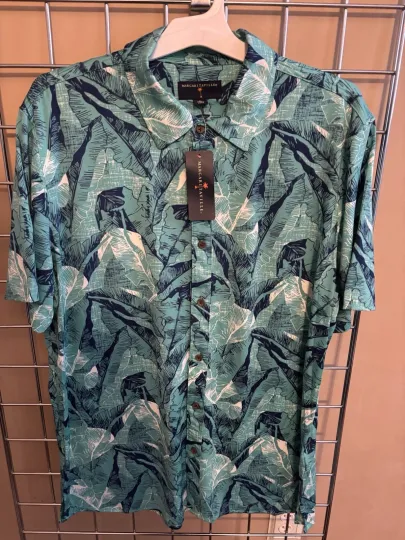 MWT Margaritaville Mens Tropical Shirt Sz L UVP 50+ Moisture Wick Jimmy Buffet