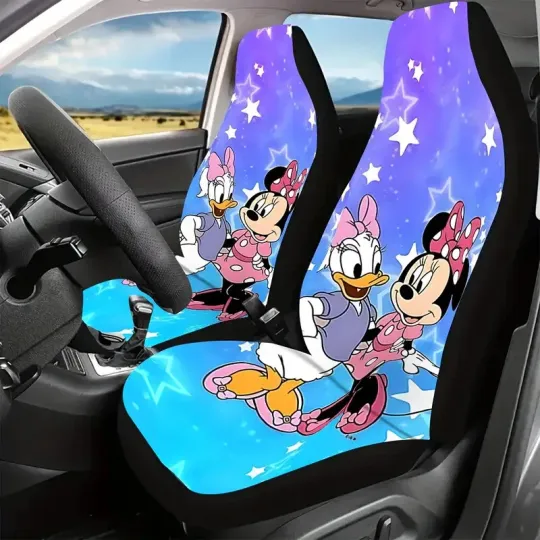 Lovely Daisy Duck And Minnie Mouse Besties Friends Sparkle Star Car Seat Covers
