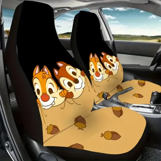 Cute Chip And Dale Rescue Rangers Couple Chipmunks Car Seat Covers