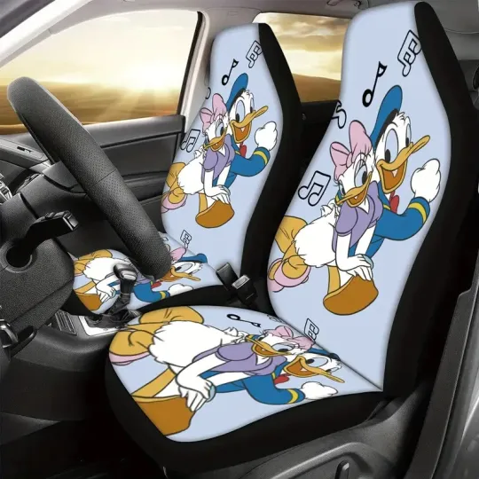 Funny Donald And Daisy Duck Couple Singing Car Seat Covers