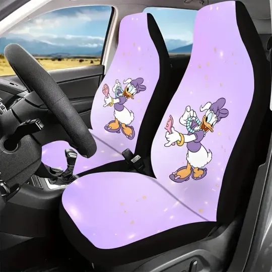 Adorable Daisy Duck Look In The Mirror Purple Themed Car Seat Covers