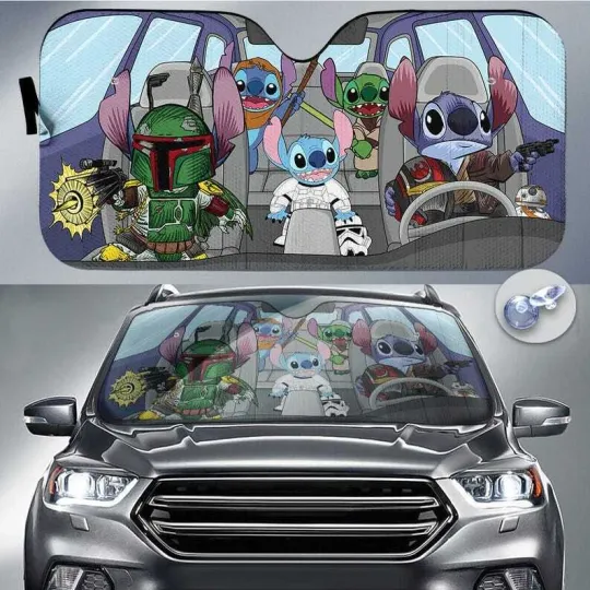 Stitch Cosplay Guardians Of The Galaxy Characters Car Sun Shade