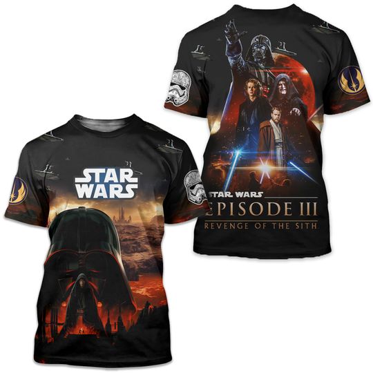 Star Wars Episode III Revenge of the Sith 3D T-Shirt for Men and Women