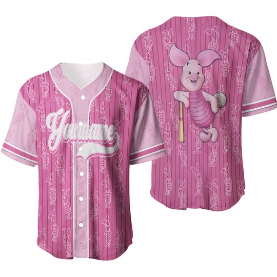Discover Piglet Jersey Shirt, Personalized Piglet Baseball Jersey, Winnie The Pooh Jersey