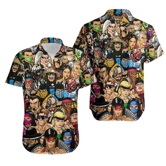 Mortal Kombat Empire With All Hawaiian, Summer Party Shirt, Buttom Down Shirt