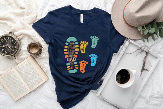 Dad and Kids Footprints Names Shirt, Dad and Kids Footprints Tshirt, Father Day Shirts, Daddy Shirt, Custom Dad Shirt