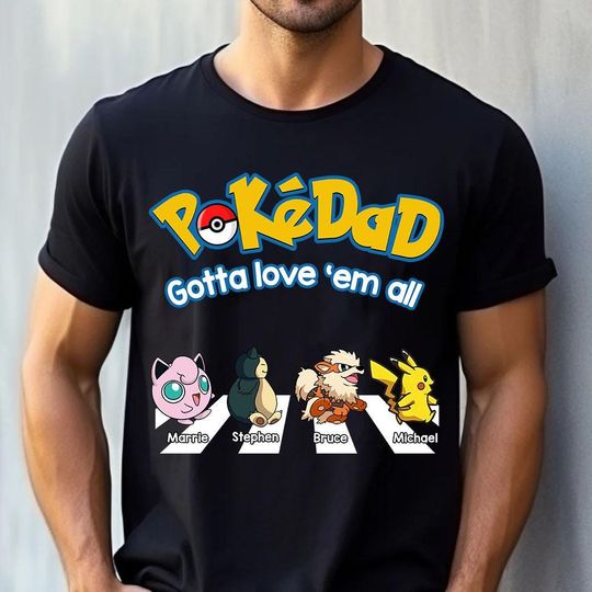Personalized PokeDad T-Shirt, PKM Father's Day, Pokedad The Greatest Balls, Fathers Day Shirt PKM, Fathers Day Gift Shirt
