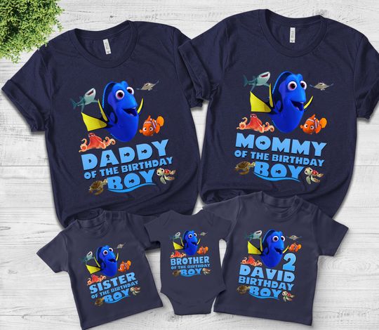 Finding Dory birthday shirt, Finding Dory family shirts, Finding Dory theme party shirts, Finding Dory matching shirts