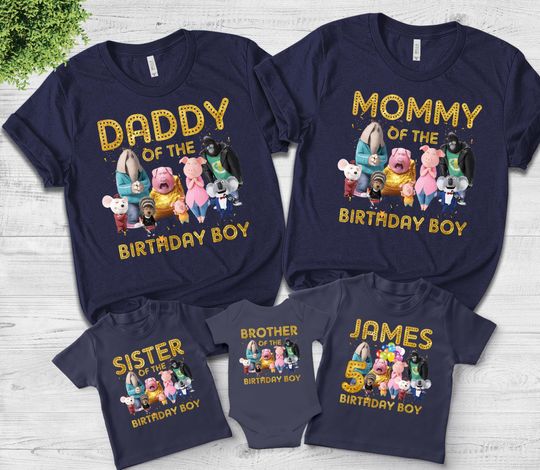 Sing Pig Birthday Shirt, Personalized Sing Birthday Shirt, Birthday Shirt, Sing Movie Shirt, Family Party Shirts, Custom Shirt