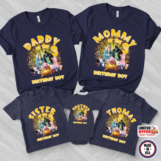 Personalized Sing Birthday Boy/Girl Shirt, Sing Movie Shirt, Family Matching Tee,Family Birthday Shirt, Sing Pig Birthday Party Shirt