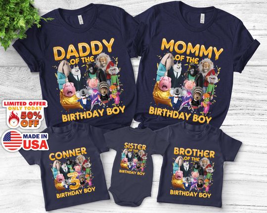 Personalized Sing Birthday Shirt | Birthday Boy Girl Shirt | Sing Pig Birthday Shirt | Sing Movie Shirt | Sing Pig Birthday Shirt