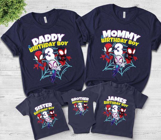 Personalized Spidey and His Amazing Friends Birthday Boy Shirt, Family Matching Birthday, Amazing Birthday Shirt