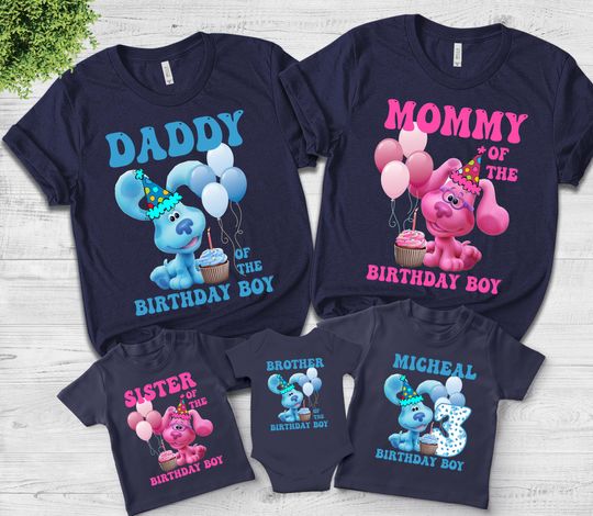 Blues Clues Birthday T shirt, Blues Clues Theme Party, Personalized shirts for baby, Family matching birthday shirt