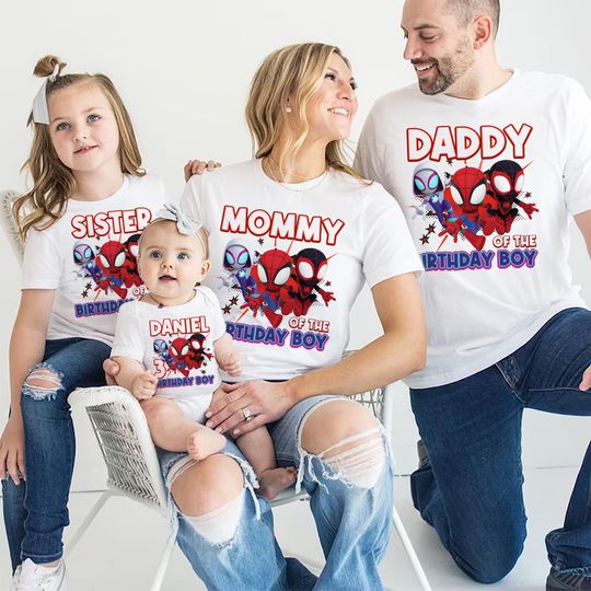 Spidey and His Amazing Friends Birthday Shirt, Spiderman shirts Custom Kids shirts, Spidey Shirt, Birthday Boy Shirt birthday shirt