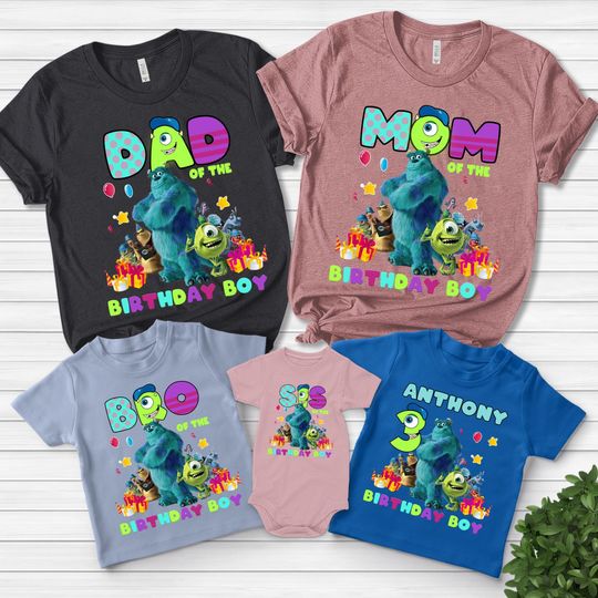 Monsters Inc Birthday Girl Shirts, Monsters Inc Family Shirts, Monsters Inc Birthday Party Family Shirts, Disney Birthday Shirts