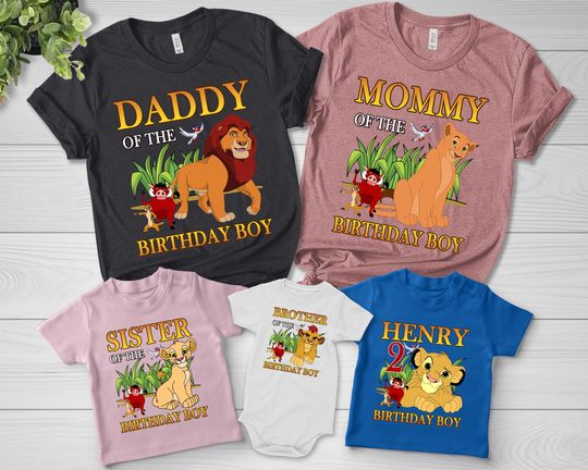 Lion King Family Birthday Shirt, Family matching shirt, Lion King birthday party shirt,Personalized birthday shirt,Simba Birthday Tee