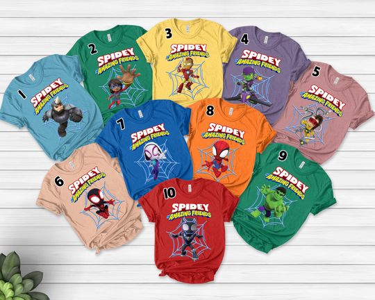 Custom Spidey And His Amazing Friends T-shirt, Personalized Family Birthday Shirt, Marvel Birthday Shirt Gift, Matching Family Shirt