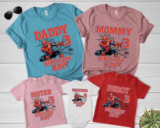 Spiderman Family Shirt, Spiderman Matching Shirt, Custom Family Spider Shirt, Spiderman Birthday Shirt, Spiderman T-shirt