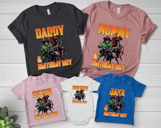 Avengers birthday shirt, Superhero birthday tshirt, Marvel party shirts, Avenger Marvel family shirts, Superheros matching shirts