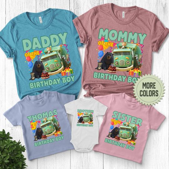 Trash Truck Birthday Shirt, Personalized Trash Truck Family Birthday Shirt, Trash Truck Party Matching Shirt, Birthday Boy Shirt