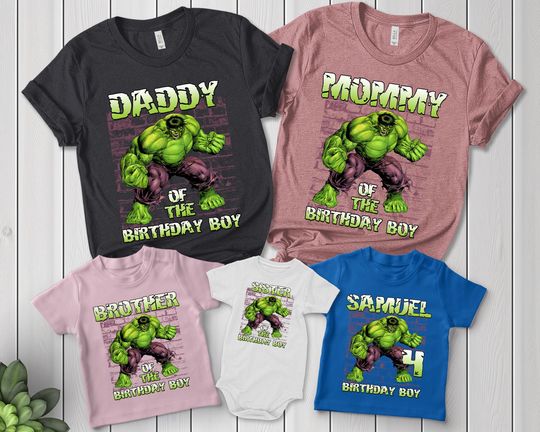 Hulk Shirt, Hulk Birthday Party Shirt, Birthday Hulk, Matching Family T-Shirt, Hulk Family Shirts, Hulk Custom Shirt, Personalized Shirt