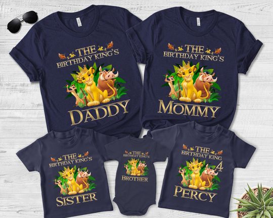 Disney Lion King Shirt, Personalized Simba Birthday Family, Birthday Gift for Baby Boy, Custom Toddler Shirt, Family Birthday Outfit