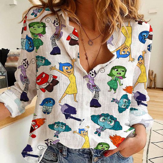 Inside Out Women Casual Shirt, Disney Women Blouses Shirt, Magic Kingdom Shirt, Shirt For Women, Disney Vintage Shirt