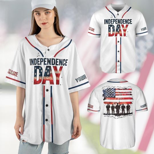 Memory Day Baseball Jersey For Women, Land of the free, Veterans Day Gifts, Patriotic, Independence Day Gifts, Funny 4th Of July Jersey