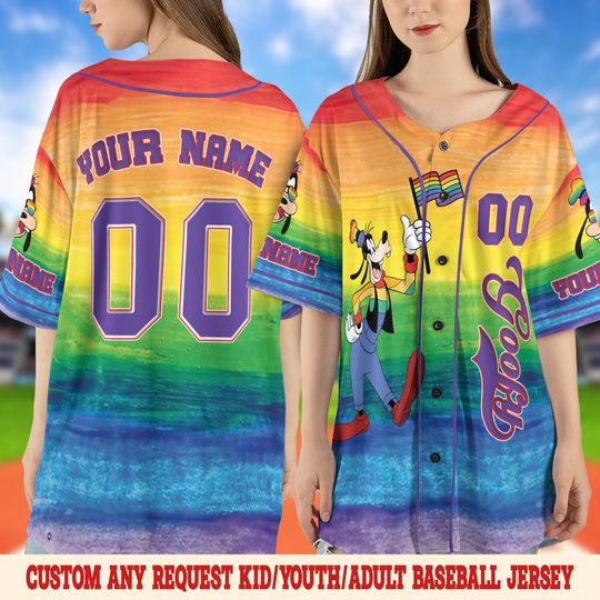 Mickey And Friends LGBT Rainbow Baseball Jersey, Disney Pride Jersey, Gay Lesbian Support Pride Month 2025, WDW Disneyland Trip