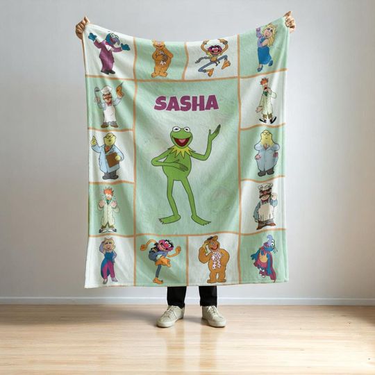 Discover Personalized Kermit & Friends Fleece Blanket - The Muppets Custom Kids Blanket