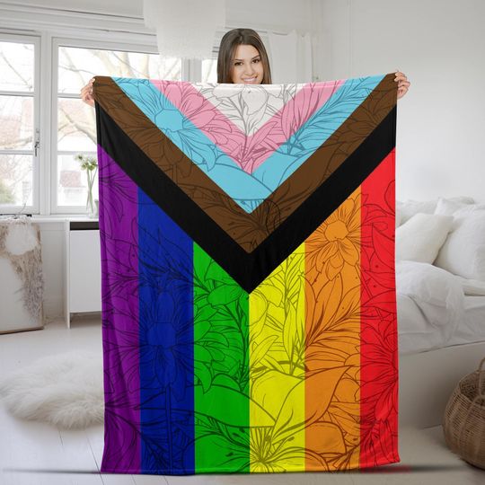 LGBT Flag Blanket/Gay Blanket/Lesbian Blanket/Pride Blanket/Bisexual Blanket/Love is love/Transgender blanket Gift