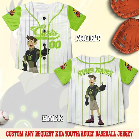 Personalized Wild Kratts Baseball Jersey/Martin Chris Kratt Aviva Corcovado Wild Kratts Birthday Boy Birthday Girl Wild Kratts Shirt