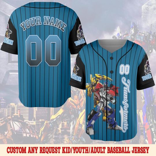 Custom Transformers Baseball Jersey Shirt, Transformers Birthday Party Jersey, Movie Lover Gift, Transformers Fan Gift
