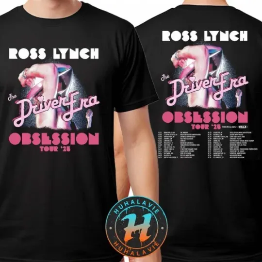 The Driver Era World Tour 2025 Double Sided T-Shirt - Ross Lynch Dates List