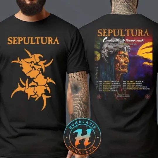 Sepultura Celebrating Life Through Death European Farewell Tour 2025 T-Shirt