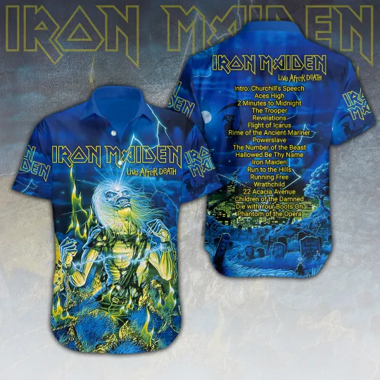 Iron Maiden Run For Your Lives World Tour 2025 Hawaiian Shirt