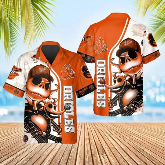 Baltimore Orioles Skull Hawaiian Shirt