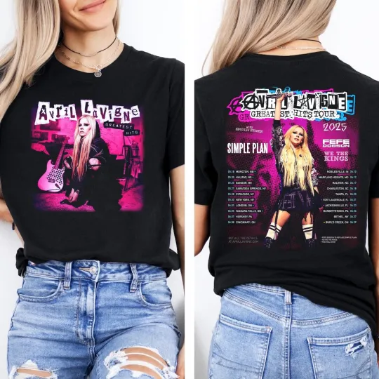 Avril Lavigne Greatest Hits Tour 2025 Concert T-Shirt