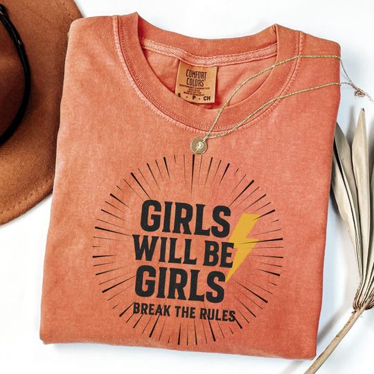 Vintage Girls Will Be Girls Witch Shirt, Funny Halloween Women Shirt, Witchy Vibes T-Shirt