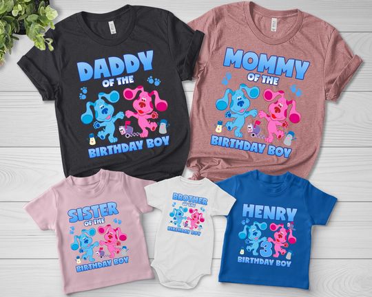 Blues Clues Cartoon Birthday Shirt,Blues Clues Family Birthday Shirt,Personalized Blues Clues Birthday,Matching Birthday Family Shirt