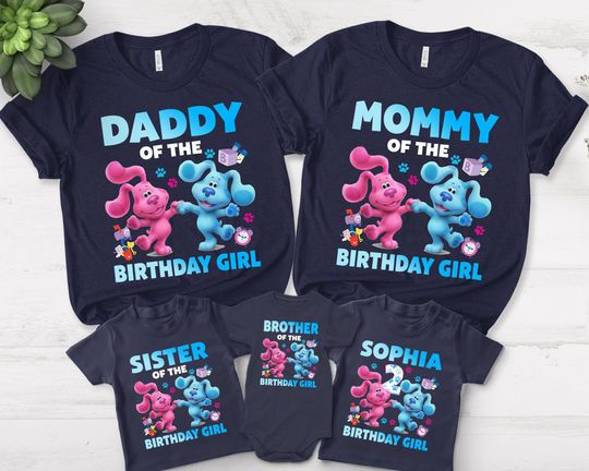 Blues Clues Birthday Shirt, Blues Clues Family Birthday Shirt, Personalized Birthday Boy And Girl Shirt, Matching Family Shirts