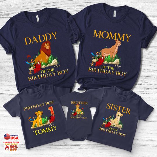 Lion King Family Birthday Shirt, Family matching shirt, Lion King birthday party shirt, Personalized birthday shirt, Simba Birthday