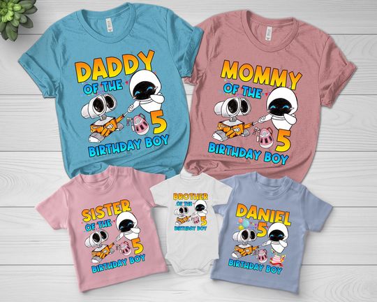 Wall-E Shirt | Wall E Birthday Family Shirt | Wall-E Eve Birthday Shirt | Wall-E Birthday Shirt | Magic Kingdom Shirt