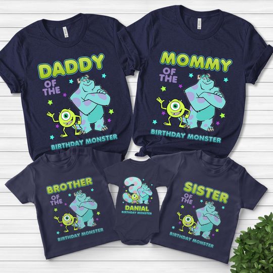 Monsters Inc Birthday Shirt, Monsters Inc shirt, Monster Birthday TShirt, Monsters inc Family Shirt, Monsters Mommy, Mike Sully