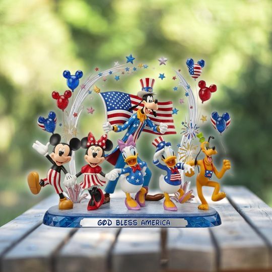 God Bless America Plaque, Patriotic Disney Gift, Custom Acrylic Decor, USA Pride Keepsake, Patriotic Plaque Gift