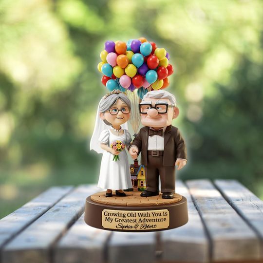 Growing Old With You Acrylic Plaque, Personalized Couple Gift, Custom Shaped Disney Style Plaque, Couple Anniversary Gift, Desk Decor