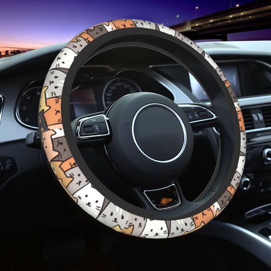 Funny Cats Animal Cat Disney Steering Wheel Cover